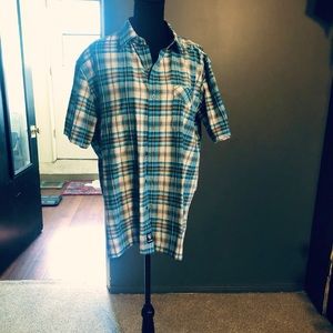 Kuhl Plaid Short Sleeve Button Up Shirt L